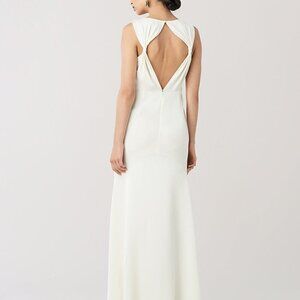 DVF Diane von Furstenberg Kimmy ivory formal maxi crepe gown long wedding new 0